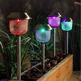 NOMA Solar Mesh Stake Lights with Colour Changing LED's (Pack of 4 Lights)