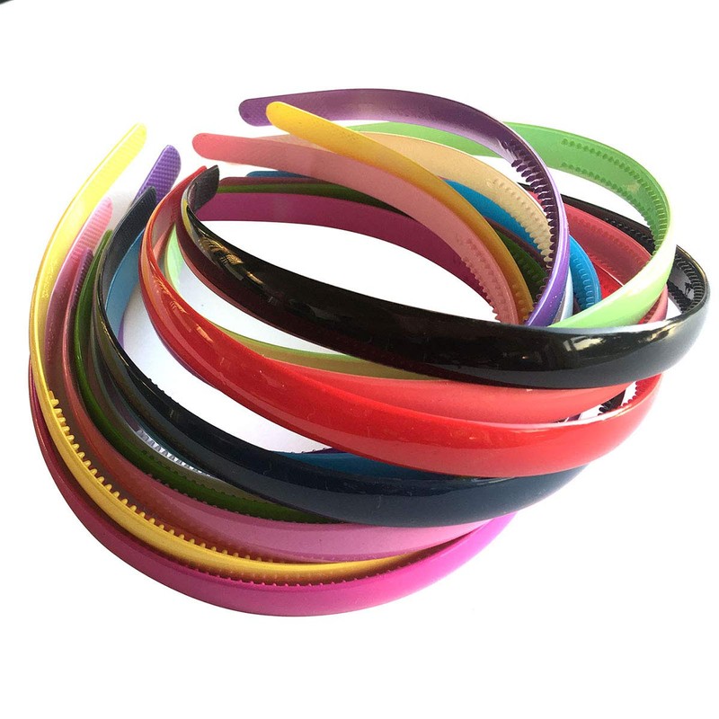 Yazon 15mm Plastic Headbands for Girls Women Colorful Headband with
