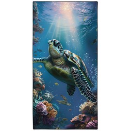 YISUMEI Mikrofaser Strandtuch XXL, Strandhandtuch Leicht Badehandtuch Schnelltrocknend, Unterwasser Schildkröte, 180 x 90 cm