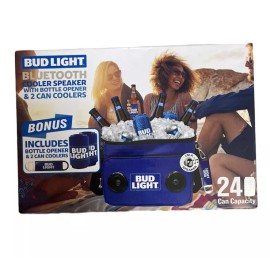 Bud Light NEW Bud Light Beer Bluetooth Built in Cooler Bag Speaker 24 Can Capacity BONUS