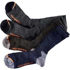 Men's Weatherproof Wool Blend All Purpose Outdoor Crew Socks 4 Pack