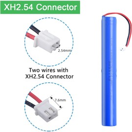 Moriyuan Home 7.4 Volt 2000mAh Li-ion Rechargeable Battery Pack with Wire and JST-XH 2.54/2P Plug for DIY Electronics, Toys, Lighting, Equipment