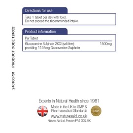NATURES AID GLUCO+SULPH 1500MG 180S HIGH STRENGTH TABS