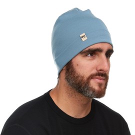 Gorro unisex de invierno cálido y 100% lana merina, color azul pizarrón