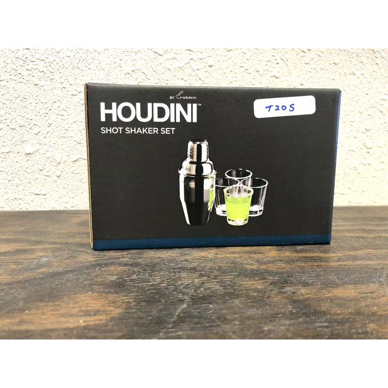 Houdini Stainless Mini Shaker with Shot Glasses