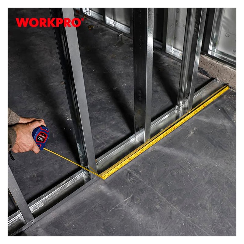 WORKPRO 7.5m 25mm Plastic Tape with Lower Lock 13 x