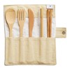 Green + Kind Bamboo Cutlery Roll-Up Set - Beige, 1
