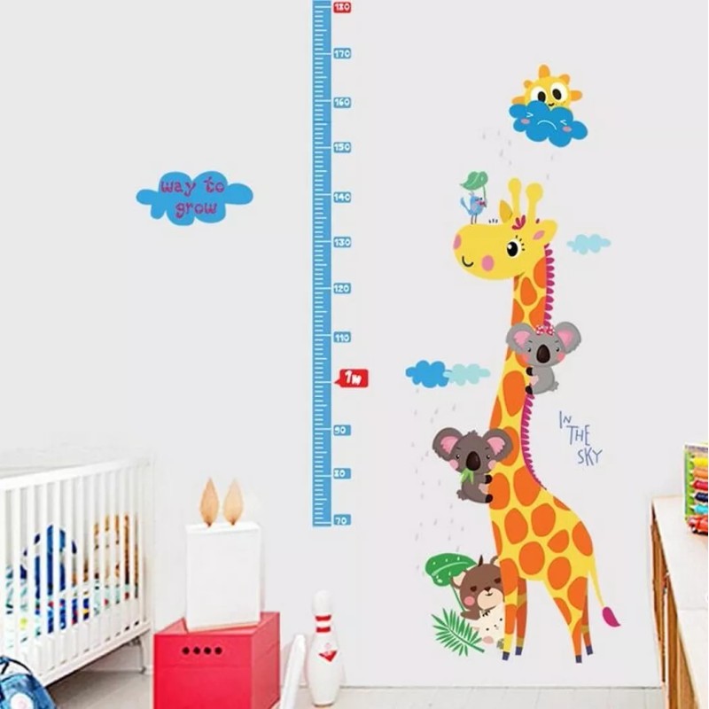 DaraBaby Vinil Infantil Estatura Jirafa Con Regla De Crecimiento012