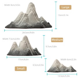 Singring Aquarium Ceramic Snow Mountain Decorations, Fish Tank Landscape Rockery Mountain View Stone Ornament Betta Fish Tank Accessories (Large)