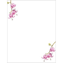 Great Papers! Bleeding Heart Flowers Letterhead for Invitations, Announcements and Personal Messages, Printer Friendly 8.5" x 11", 50 Pack (2023064)