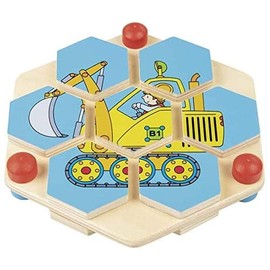 GOKI - Hexagonal Puzzle on Woodwork, Multi-Colour (57452)