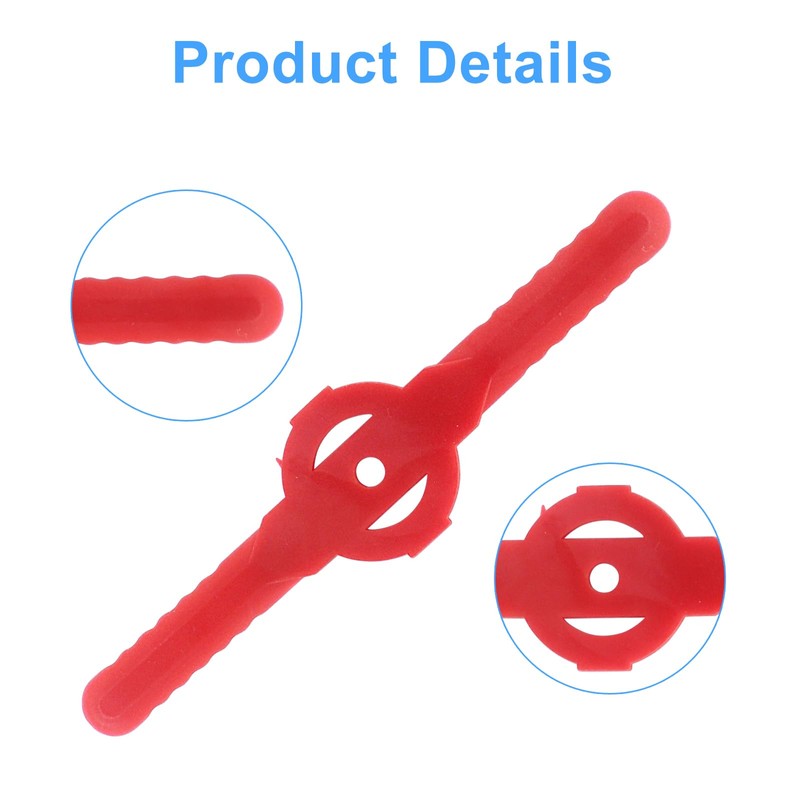 Coufce 36 Pcs Plastic Weed Wacker Head Blades Red Replacement