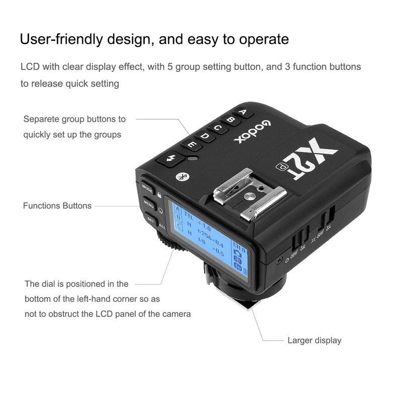 Godox X2T-P TTL Wireless Flash Trigger for Pentax, Support 1/8000s