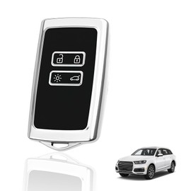 Key Card Case for Renault, Car Key Cover Key Fob TPU Protective Cover Shell for Keyless Smart Card Compatible with Clio Megane Kadjar Captur Dacia Duster Shockproof Signal-Friendly Transparent Button