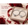 Pulseras Para Parejas Promesa Moissanita Oro Blanco 18k Plat