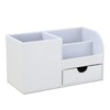 KINGFOM Desk Organiser Tidy Caddy Leather Pen Pencil Pots Holder