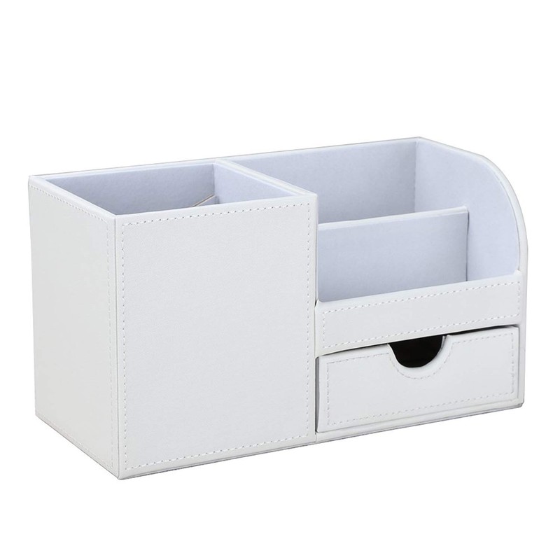 KINGFOM Desk Organiser Tidy Caddy Leather Pen Pencil Pots Holder