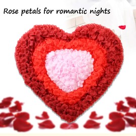 ocharzy 3000 PCS Red Rose Petals, Artificial Silk Flower Rose Petals, Fake Rose Petals for Wedding Decorations, Romantic Night, Proposal, Anniversary,Parties, Events