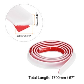 sourcing map Water Barrier for Sink, 67 Inch Water Stopper Shower Barrier Water Blocker for Kitchen Sink Countertop Sink Cooktop Bathroom to Keeps Wet and Dry Separation, White