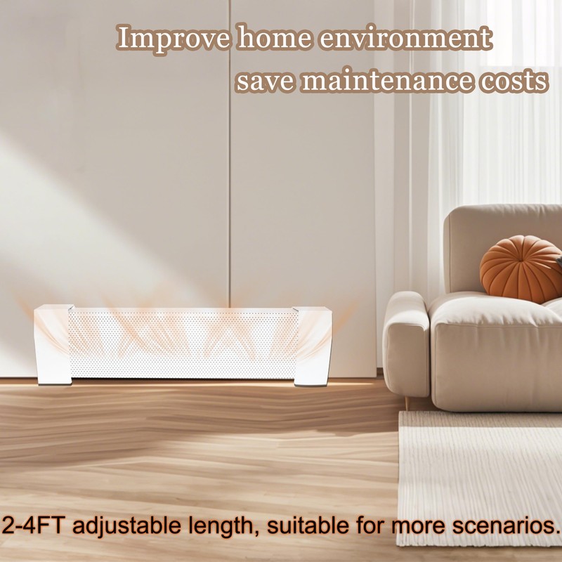 Baseboard Heater Cover, 2FT-4FT Retractable Galvanized Steel Easy Slip-On Baseboard