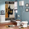 FADALO 4PCS Black Cat Shower Curtain Sets,Orange are You Pooping