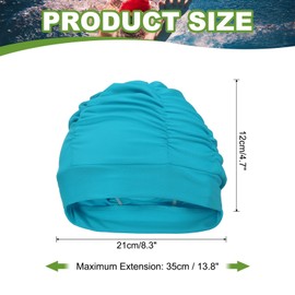 YELARXI Fabric Swim Cap Polyester Swimming Hat Elastic Swimming Cap, Fit for Women and Men Adult Long Hair (Lake Blue)