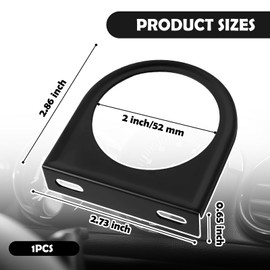 2-Inch Single Hole Gauge Mounting Panel,Durable Metal Gauges Pillar Mount Pod Holder with ID 2 Inches/52mm,Universal Gauge Bracket Holder for Auto,Truck Accessories