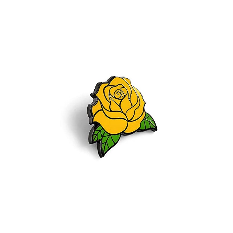Pinsanity Yellow Rose Enamel Lapel Pin