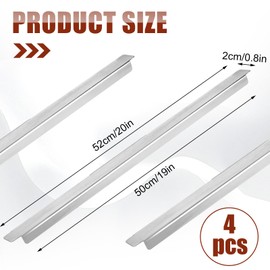 4 Pcs 20 Inch Stainless Steel Adapter Bar Table Adapter Long Metal Food Divider for Hotel Restaurant Kitchen Catering Home Commercial Food Service Accessories