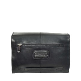 Real leather Hanging Toiletry Wash Bag for Mens Travel Shaving Kit Pouch Cruise Black