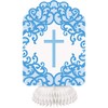 Fancy Cross Honeycomb Centerpiece Decorations I Blue I 3 Pcs.