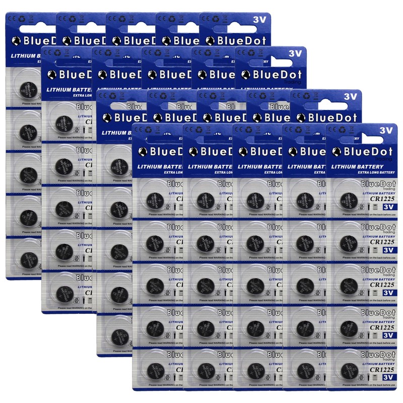 BlueDot Trading CR1225 Coin Button Cell Battery 3V Lithium-Metal for