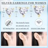 Loutade 3 Pairs Silver Stud Earrings for Women Gold, 925