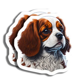 Cute Cavalier King Charles Spaniel Dog Sticker - Puppy Decal for Laptops - Dog Lover Gift - Cute Animal Sticker for Journals - Water Bottle - Phone - Car Bumper - AAS0584