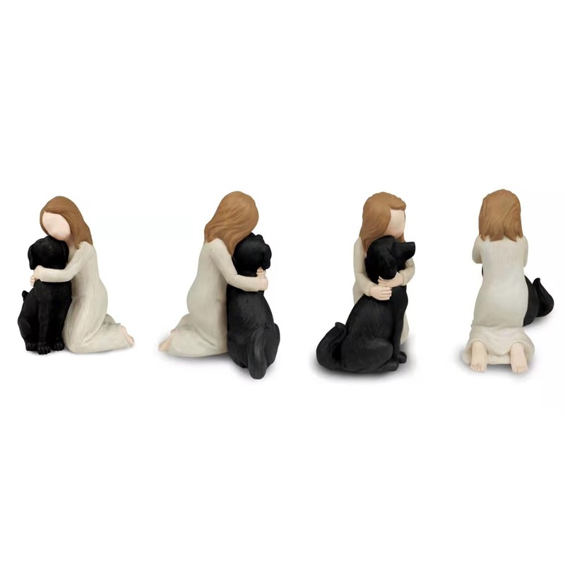 Carracci Black Dog Angel Figures Angel Dog Friendship Memorials Shaped