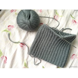 Estako Happy Wool (paquete de 2 madejas) 40% lana merina, 20% cachemira, poliamida, 40% acírlico, peso de los dedos, hilo suave para tejer y ganchillo (2 x 1.7 onzas) (2 x 191 yardas) (8018 - gris)