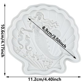Mermaid in Shell Silicone Mold Seashell Fondant Molds