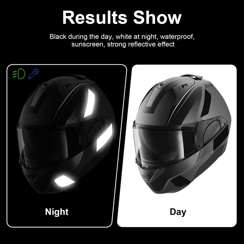 5 x Reflective Stickers for Motorcycle Helmet, High Visibility and