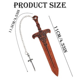 Berirexrion Fantasy Sword Wooden Bookmark - Cool Vintage Book Marks Gifts for Reading Men Wood Page Markers Novel Fans Lovers Boys Kids Reader Bookish Bookworm Student Teacher School Birthday Supplies