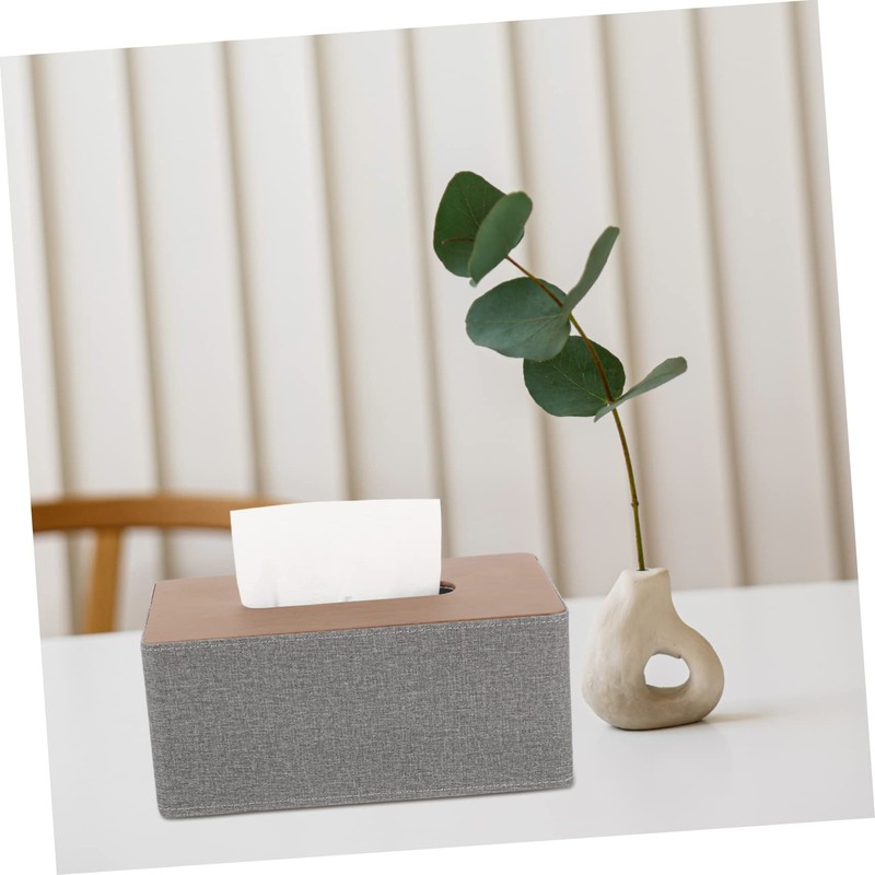 Ipetboom Rectangular Tissue Box Cover with PU Leather and Lint