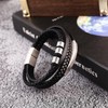 HEIX Adult Multilayer Braised Leather Bracelet Stainless Steel Clasp Gift