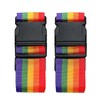 2 Pack Suitcase Belts, Adjustable Luggage Straps, Bright Colors Travel