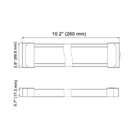 Raycharm RV Camper Under-Cabinet Interior LED Light Fixture 10.2" x 3.9", 6000K Cool-White Even Diffused Beam, High Light-Output Low Ampere Draw, 12V/24V DC, On/Off Rocker Switch, 1-Pack