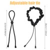 4Pcs Adjustable Elastic Satin Hair Scrunchies Adjust Black Ties Accessories