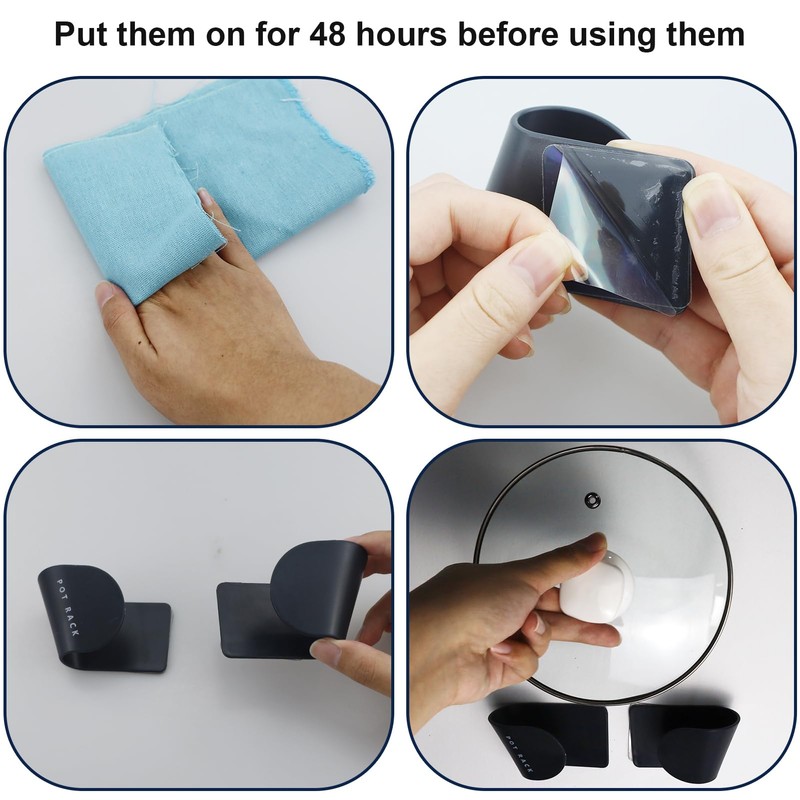 SZCXDKJ 10Pcs Pot Lid Racks Wall Mount Pan Lid Holder