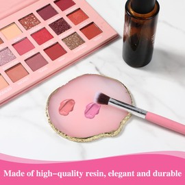 MBAIYO 2PCS Nail Art Palette, Resin Nail Plates Makeup Mixing Palettes Gilded Edge Polish Palette Irregularity Painting Mixed Color Palettes Display Board for DIY ManicureArt Design Makeup Foundation