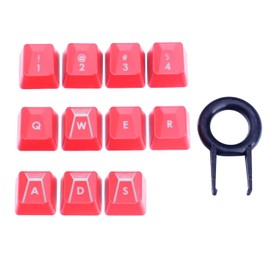 HUYUN Performance Gaming keycaps Replacement for Romer-G Switch Logit G310 G413 G613 G810 K840 G910 Mechanical Keyboard (Red 11 Keys)