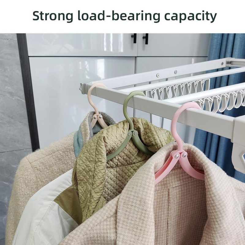 AIMALL 8 PCS Portable Folding Travel Clothes Hanger with Storage