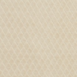 A912 Ivory Diamond Stitched Velvet Upholstery Fabric by The Yard