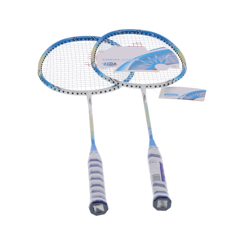 2 Player Badminton Racquets Set Lightweight Full Carbon Double Rackets
